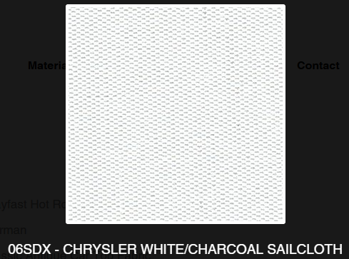 1996-2006 Chrysler Sebring White/Charcoal Sailcloth Vinyl Convertible Top w/Rear Plastic Window