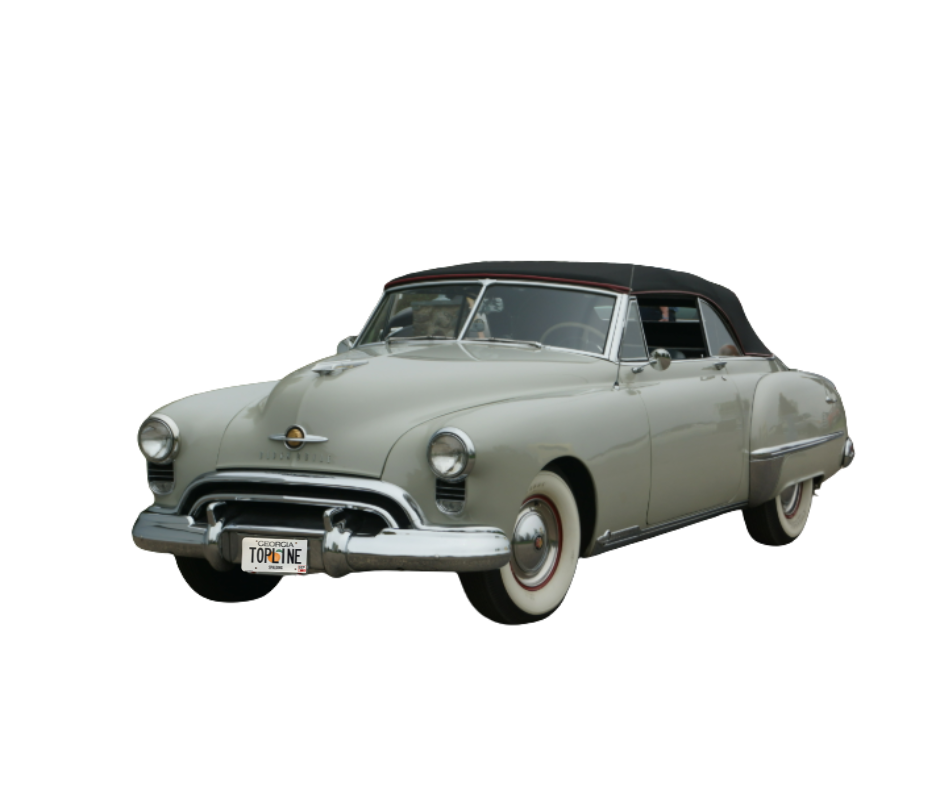 1949 Buick All Models, 1948-1949 Cadillac All Models, 1948-1949 Oldsmobile Dynamic/Futuramic 98, Beige/Black Stayfast Cloth Convertible Top with Rear Plastic Window Horseshoe Zipper(Valance)