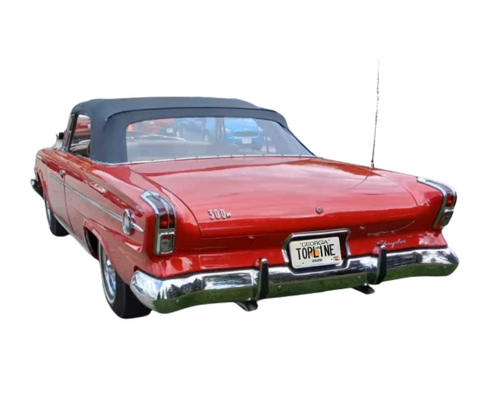 1962 Chrysler 300, Newport, 1962-1964 Dodge Custom 880 Black/Black Stayfast Cloth Convertible Top with Rear Plastic Window(No Valance)
