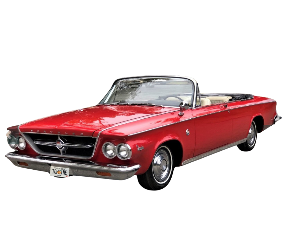 1963-1964 Chrysler 300, Newport, Black/Black Stayfast Cloth Convertible Top with Rear Plastic Window(No Valance)
