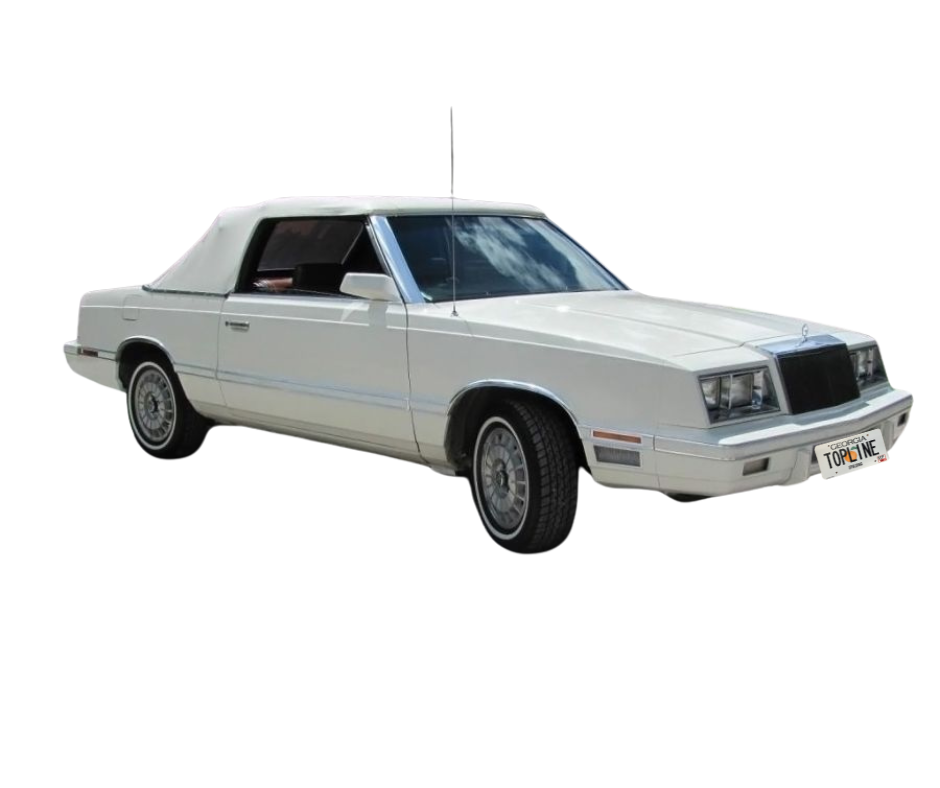 1982-1983 Chrysler LeBaron, 1982-1983 Dodge 400 Black/Black Pinpoint Vinyl Convertible Top with Plastic Window(Valance)