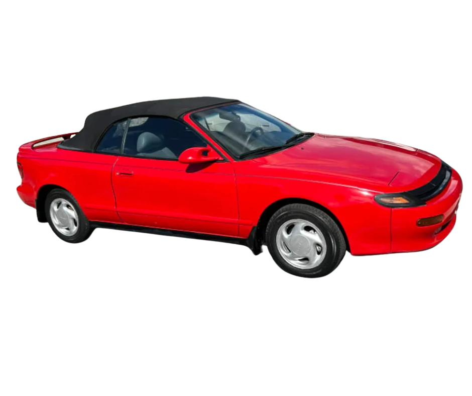 1991-1993 Toyota Celica Black Stayfast Cloth Convertible Top With Pads w/Rear Plastic Window