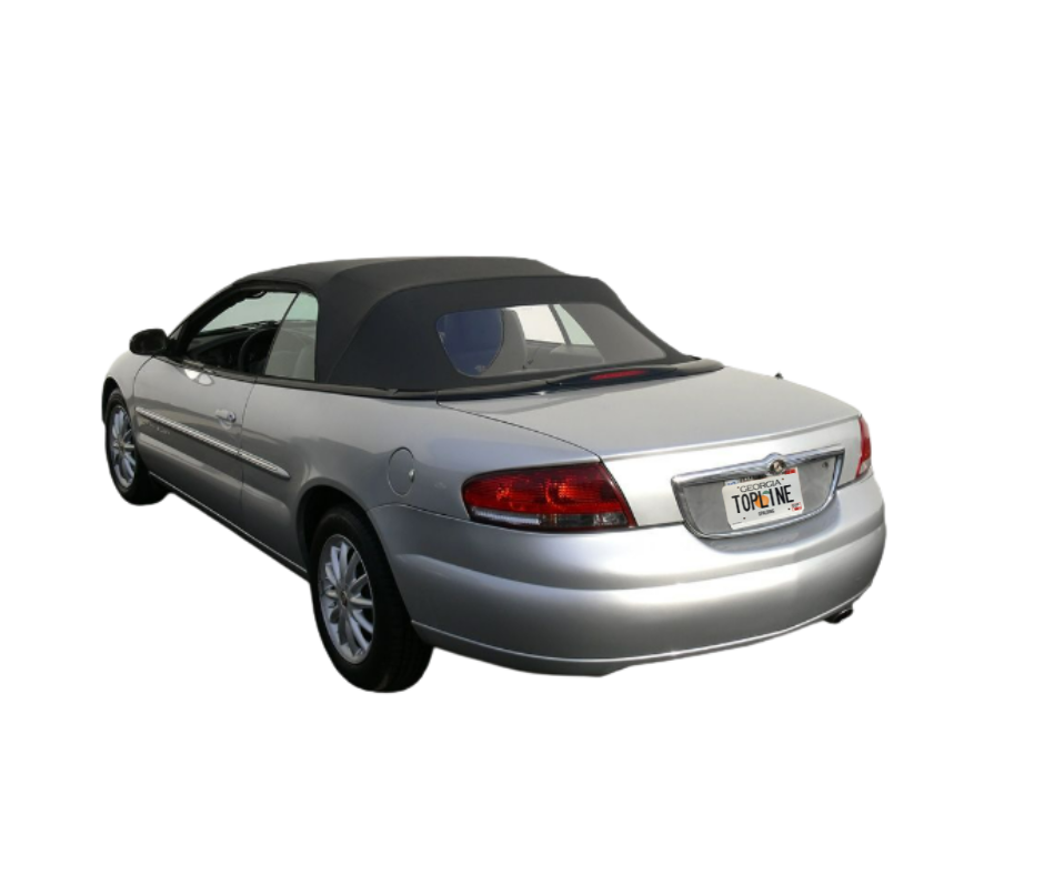 1996-2006 Chrysler Sebring Black/Charcoal Sailcloth Vinyl Convertible Top w/Rear Plastic Window