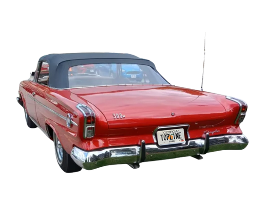 1962 Chrysler 300, Newport, 1962-1964 Dodge Custom 880 Black/Black Pinpoint Vinyl Convertible Top with Rear Plastic Window(No Valance)