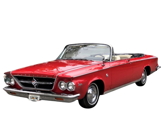 1963-1964 Chrysler 300, Newport, Black/Black Pinpoint Vinyl Convertible Top with Rear Plastic Window(No Valance)