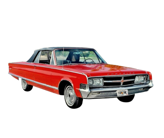1965-1966 Chrysler 300, Newport, Dodge Custom 880, Monaco, Polara, Plymouth Fury III, Sports Fury Black/Black Pinpoint Vinyl Convertible Top with Rear Plastic Window(Valance)