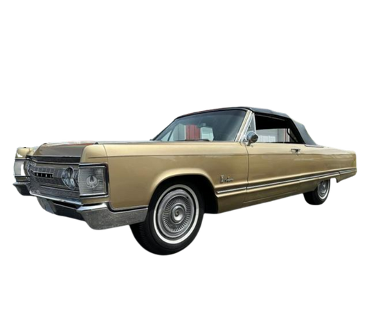1967-1968 Chrysler Imperial  Black/Black Pinpoint Vinyl Convertible Top with Rear Plastic Window(Valance)