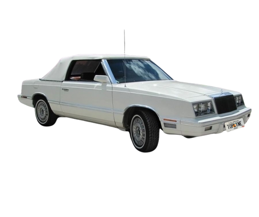 1982-1983 Chrysler LeBaron, 1982-1983 Dodge 400 Black/Black Pinpoint Vinyl Convertible Top with Plastic Window(Valance)
