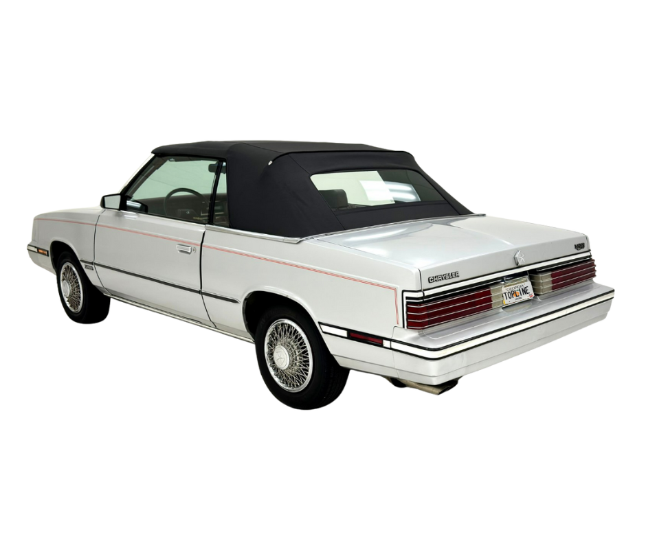 1984-1986 Chrysler LeBaron, 1984-1986 Dodge 600 Black/Black Pinpoint Vinyl Convertible Top with Rear Plastic Window