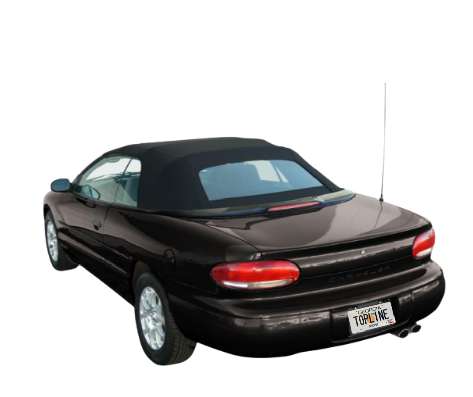 1996-2006 Chrysler Sebring White/Charcoal Sailcloth Vinyl Convertible Top w/Rear Plastic Window