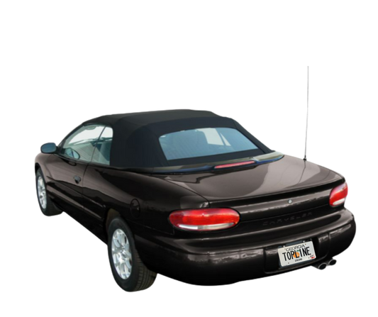 1996-2006 Chrysler Sebring Beige/Black Stayfast Cloth Convertible Top w/Rear Plastic Window