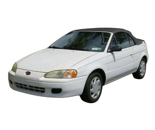 1996-1998 Toyota Paseo Beige/Black Stayfast Cloth Convertible Top w/Rear Plastic Window