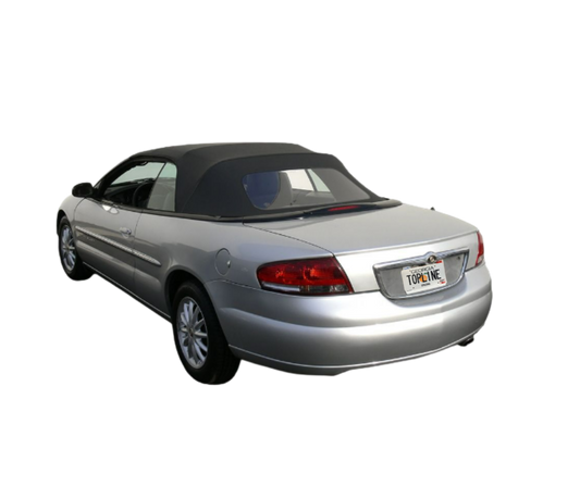 1996-2006 Chrysler Sebring Black/Charcoal Sailcloth Vinyl Convertible Top w/Rear Plastic Window
