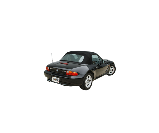 1996-2002 BMW Z3 Black Stayfast Cloth Convertible Top w/Green Tinted Plastic Window and Rain Gutters